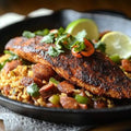 Blackened Red Fish with a Creamy Mustard Sauce