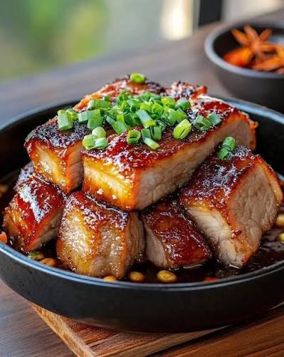 Slow Roasted Pork Belly with a Crispy Soy & Mirin Glaze